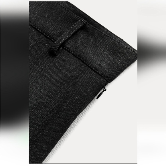 Zara Gray Asymmetrical Cape Midi Skirt Mid waist belt loop ZW Collection S NWT - Picture 3 of 16